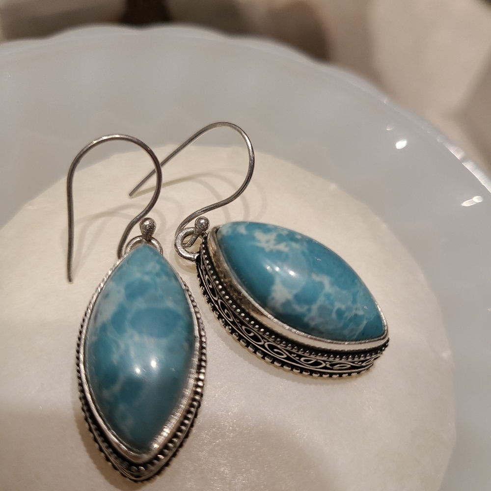 925 Silver and turquoise stone earrings